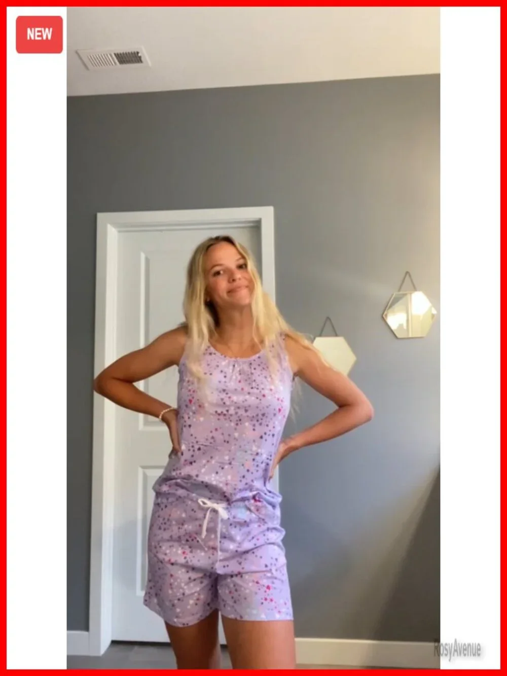 Cotton Blend Sleeveless Tank and Shorts Pajama Set - Two Piece Sleepwear